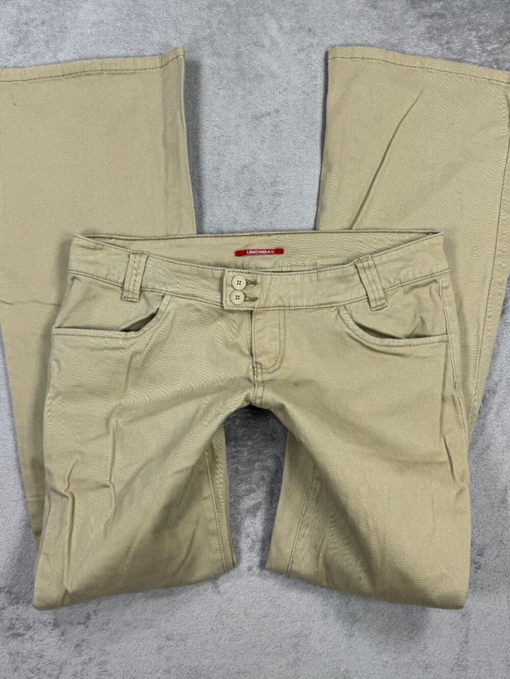 Y2K Unionbay Ultra Low Rise Bootcut Pants Womens 11 2000s Office Siren Khakis
